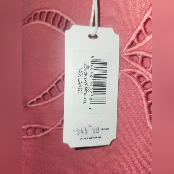 🎀NWT Simply Southern "Skye Top" in "Petal" (Pink) Bow🎀 & Eyelet Cut Outs XXL🎀 - Picture 5 of 10